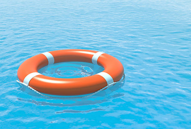 istock Lifebuoy and blue sea. 470750236