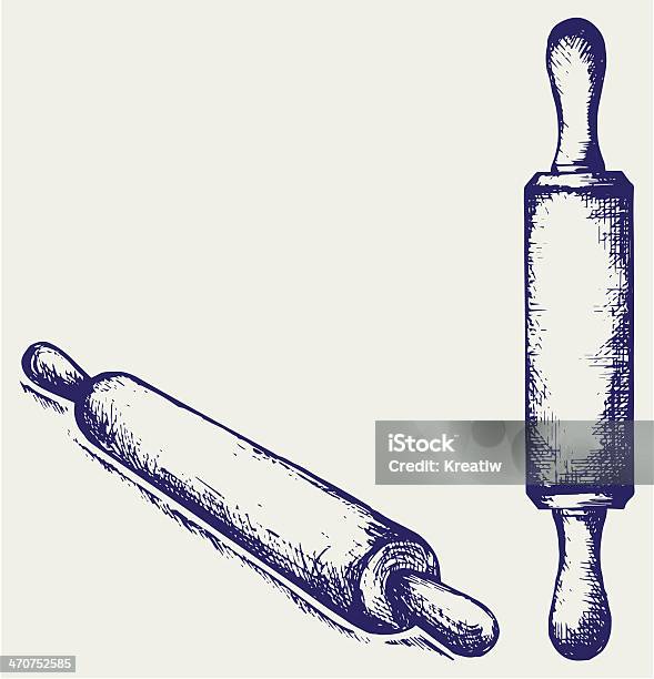 Drewniane Wałek Do Ciasta - Stockowe grafiki wektorowe i więcej obrazów Bez ludzi - Bez ludzi, Grafika wektorowa, Ilustracja