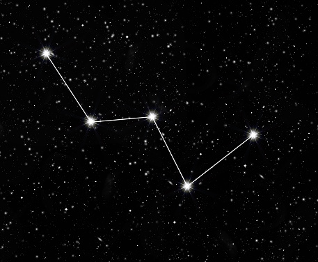 constellation Cassiopeia against the starry sky