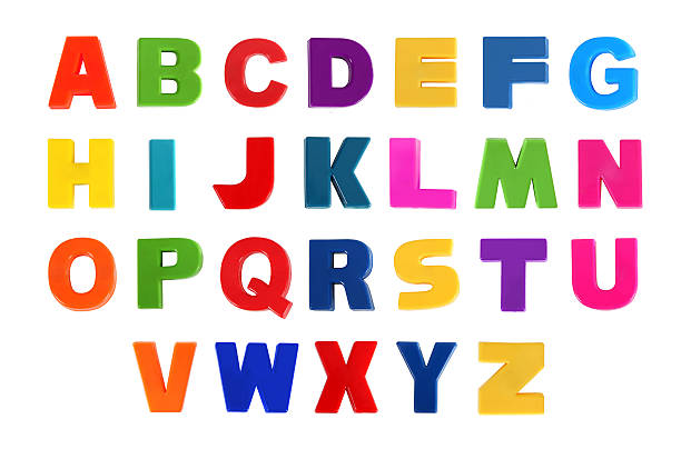 istock Alphabet written in multicolored plastic kids letters 470757203