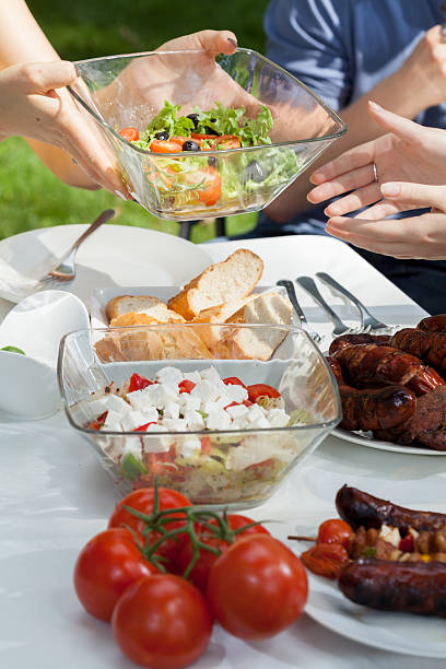 istock Delicious salads on grill party 470758510