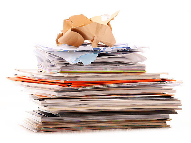 istock Stack of recycling paper isolated on white 470758668