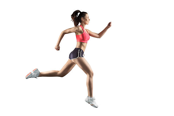 istock running woman isolated on white background 470759108
