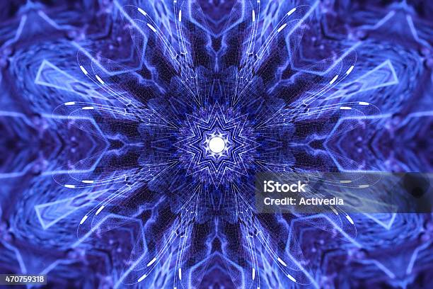 Psychedelic Fractal Art With Sacred Geometry Stock Photo - Download Image Now - Sacred Geometry, 2015, Dark