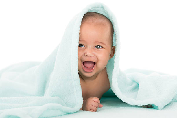 istock Baby warped in blanket/ towel. 470760226