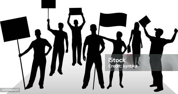 Manifestation A Group Of People Protesting Stock Illustration - Download Image Now - Adolescence, Adult, Art