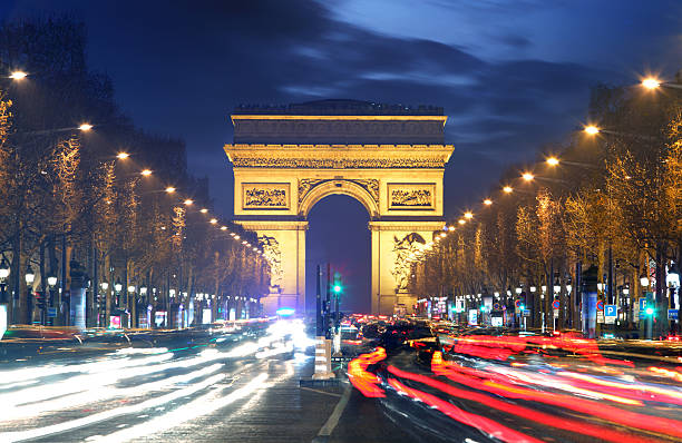 istock Arc de triomphe Paris city at sunset 470764390