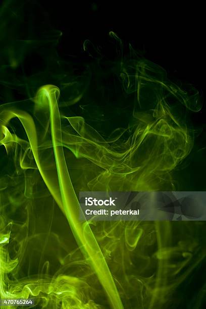 Green Smoke On Black Background Stock Photo - Download Image Now - 2015, Abstract, Backgrounds