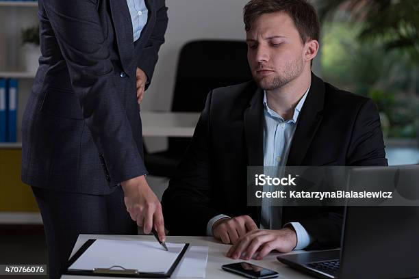 Man Bossing Man And His Boss At Work Stock Photo - Download Image Now - 2015, Adult ...