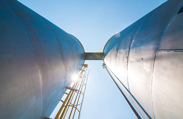 istock Under view Oil Tank Factory plant. 470768986