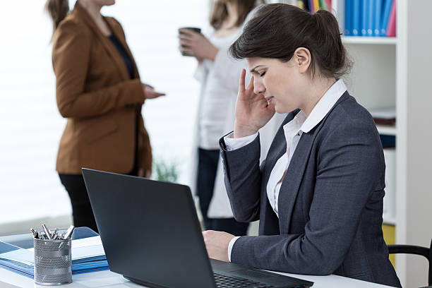 istock Worker of corporation having migraine 470775016