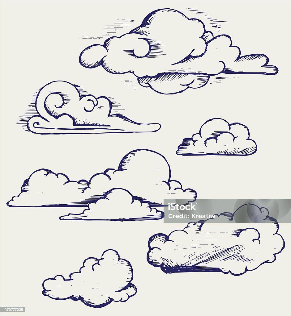 Bản Vẽ Đám Mây Hoạt Hình Trên Một Tờ Giấy Trắng Hình minh họa Sẵn ...