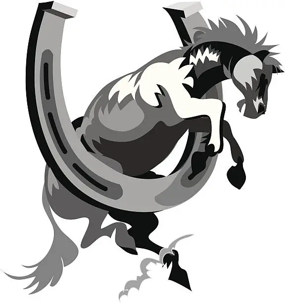 Vector illustration of Bucking Horse