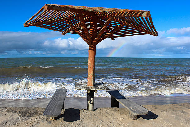 Beach view of city Prado, in Bahia, Brazil.