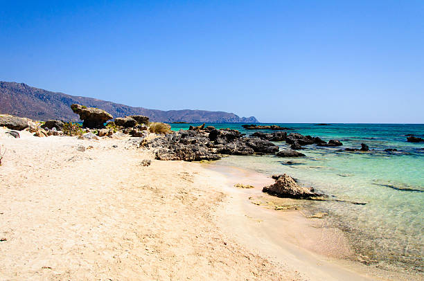istock Elafonissi beach, with pinkish white sand and turquoise water, Crete 470783077