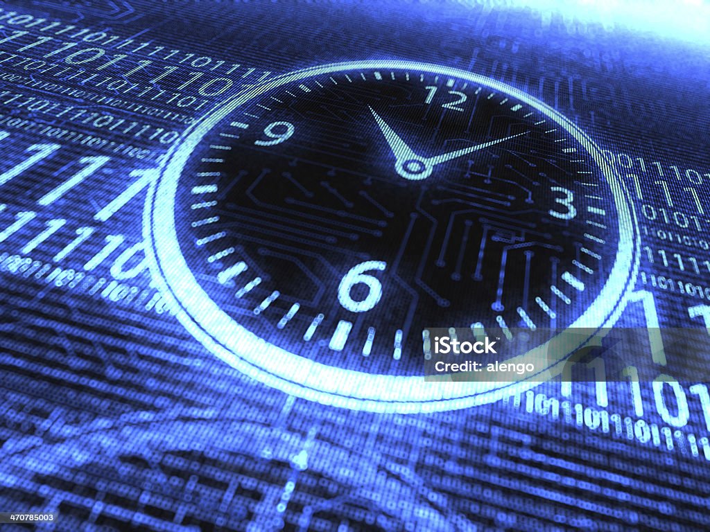 Digital Clock With Binary Code Background Stock Photo - Download Image ...