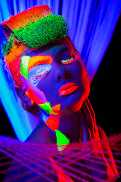istock Women Portrait in Ultraviolet Light 470787061