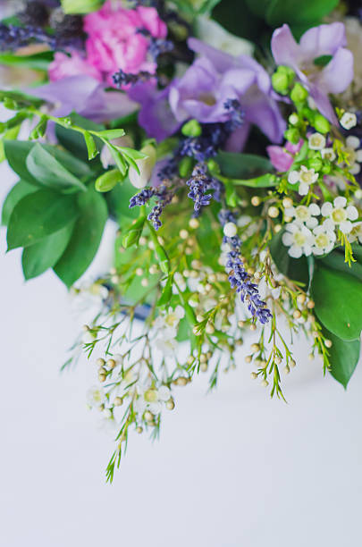 istock Bouquet of spring violet flowers on white isolated background. Fresh 470789372