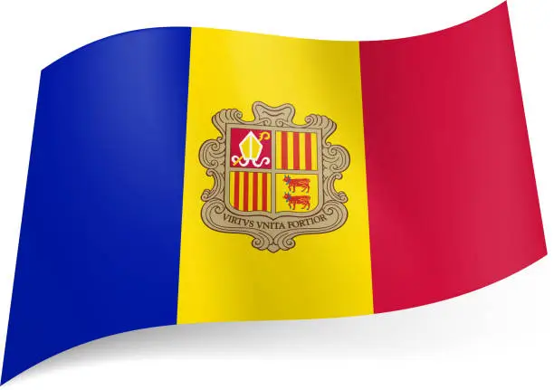 Vector illustration of State flag of Andorra