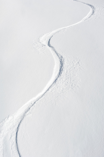 Ski Tracks in the snow, Val Thorens, France