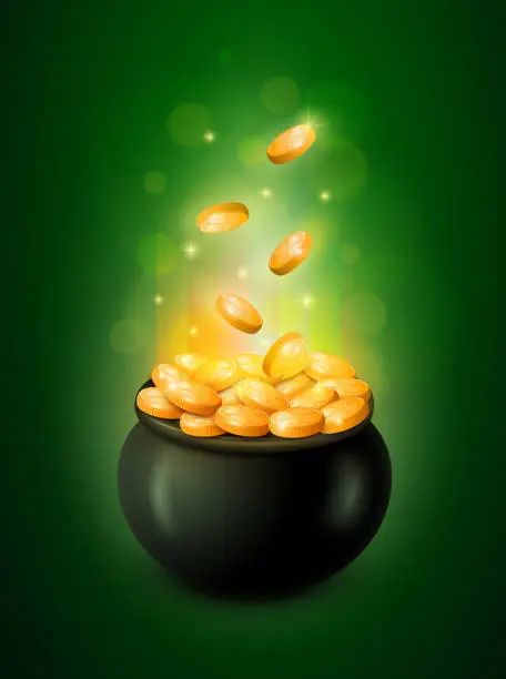 Vector illustration of Pot of Gold