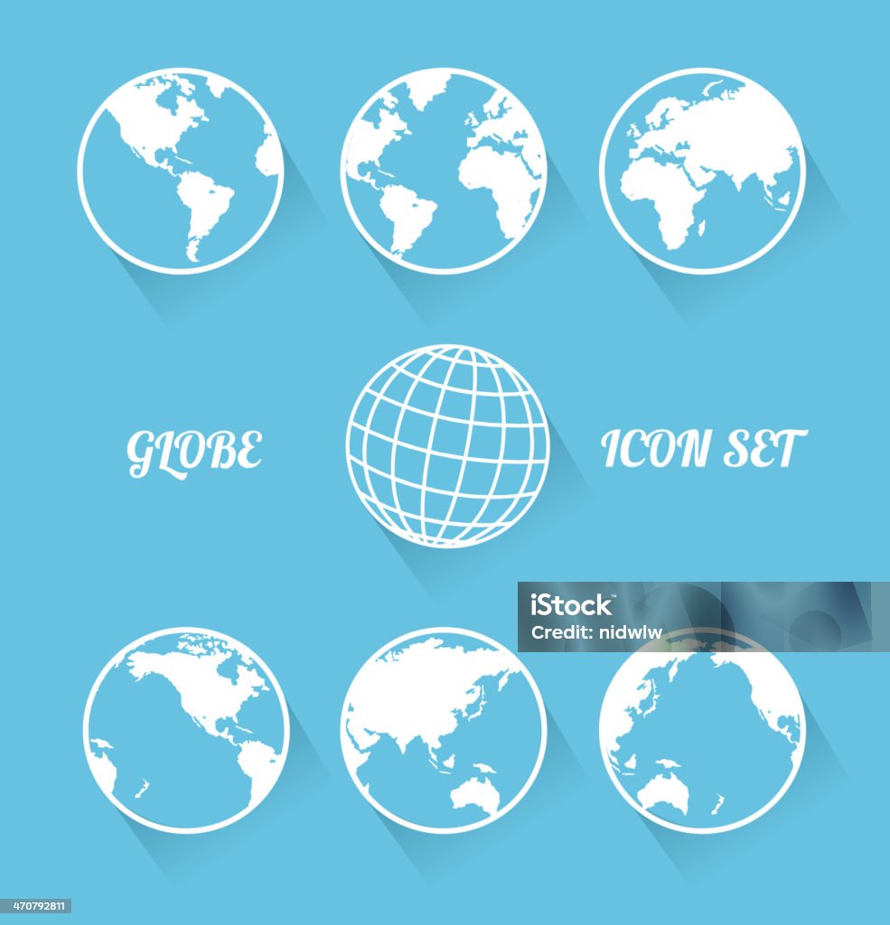 Vecrot globe icon set. Modern flat style Globe - Navigational Equipment stock vector