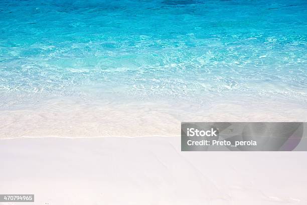 Wave Of The Sea On Sand Beach Stock Photo - Download Image Now - Backgrounds, Bay of Water, Beach