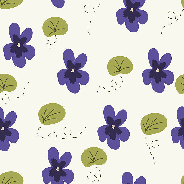 Violets seamless pattern vector art illustration