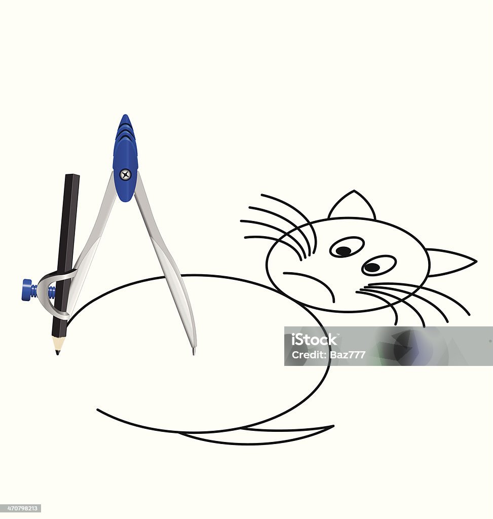 Zeichnung einer Katze - Lizenzfrei Baugewerbe Vektorgrafik