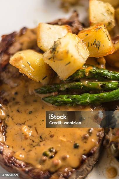 Steak Pepper Corn Sauce With Vegetables Stock Photo - Download Image Now - Asparagus, Beef, Brunch