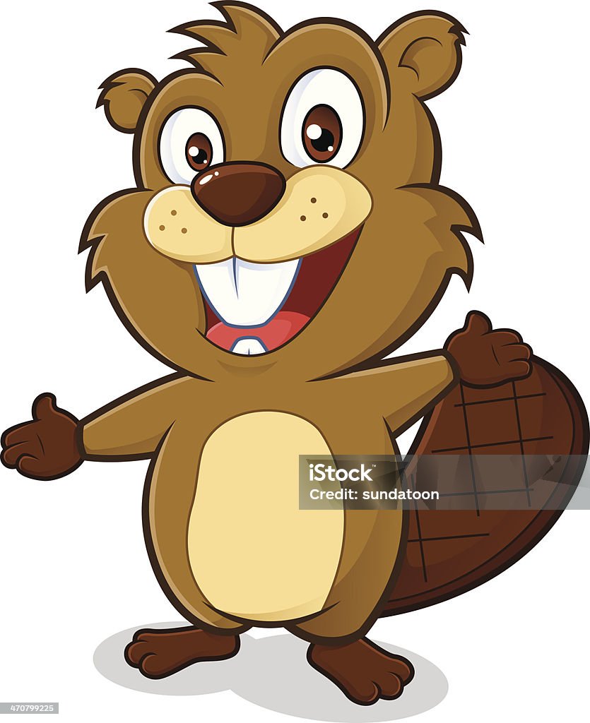 Beaver in welcoming gesture Clipart picture of a beaver cartoon character in welcoming gesture Beaver stock vector