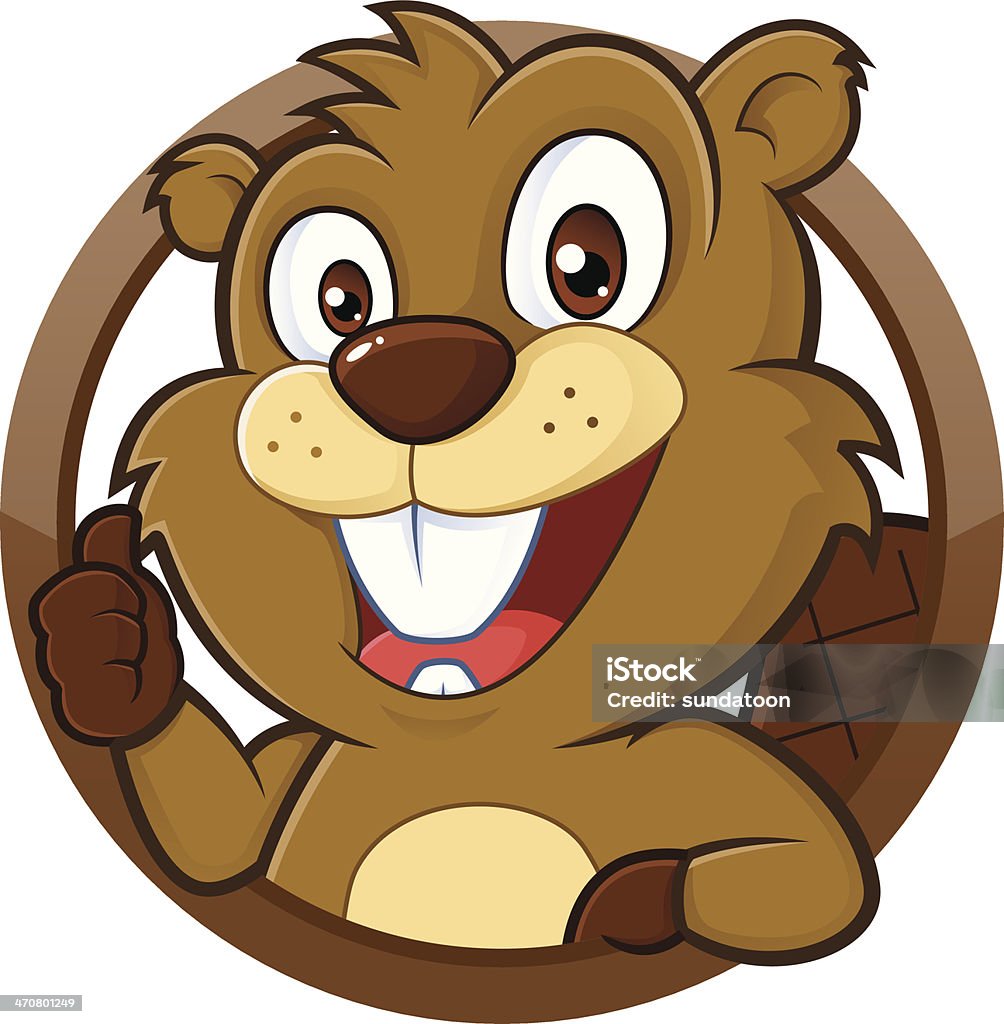 Beaver donne Pouce levé - clipart vectoriel de Castor - Rongeur libre de droits