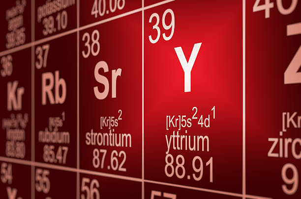 tabla periódica yttrium - yttrium fotografías e imágenes de stock