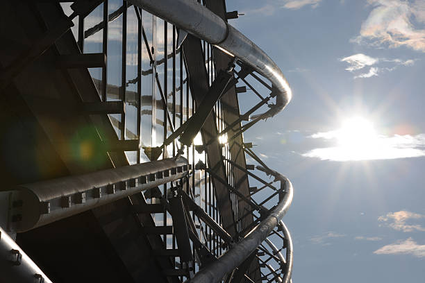 istock Metal and glass in Debrecen large forest stadium construction site 470802238