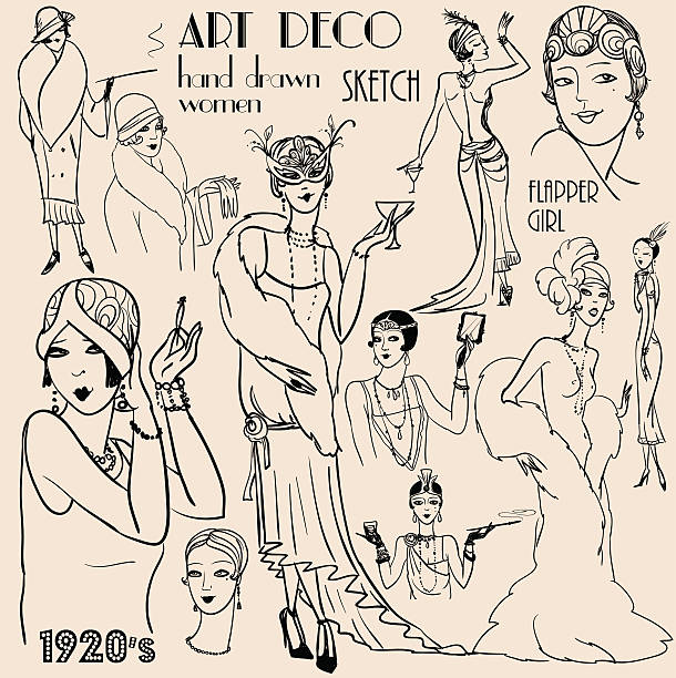 Ilustración de Colección Retro Fiesta y más Vectores Libres de Derechos de 1920-1929 - 1920-1929, Flapper, Ilustración - iStock Ilustración de Colección Retro Fiesta y más Vectores Libres de Derechos de 1920-1929 - 1920-1929, Flapper, Ilustración - iStock