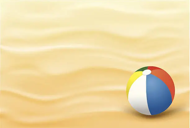 Vector illustration of Beach Sand Background And A Ball