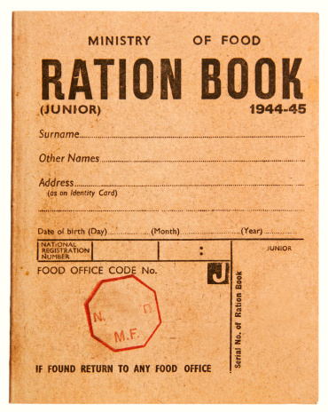 British ration book from the second world war issued for juniors