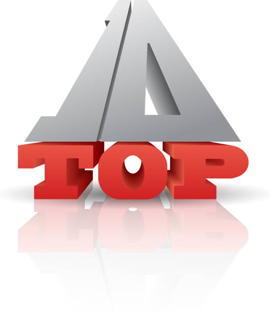 top 10 - number 10 high section on top of award stock illustrations