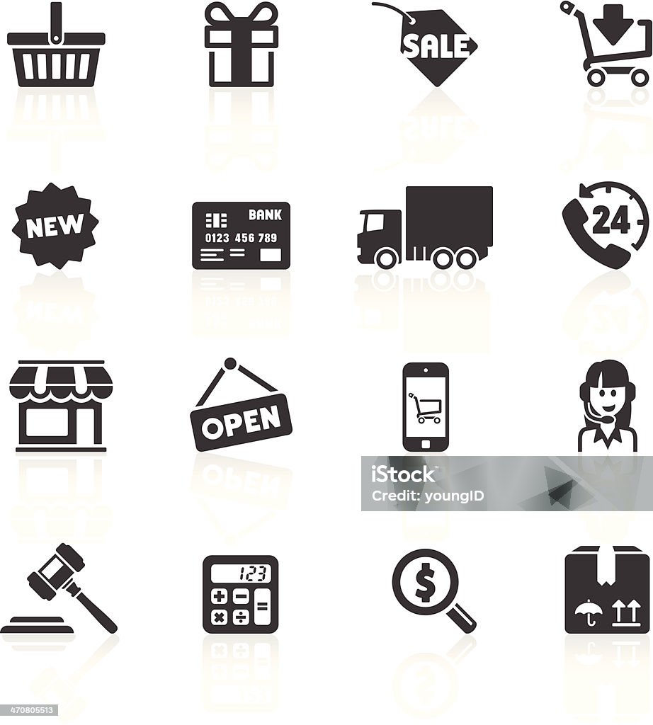 Shopping & E-commerce Icons 1 Shopping & E-commerce Icons Set 1. Layered & grouped for ease of use. Download includes EPS 8, EPS 10 and high resolution JPEG & PNG files. Icon Symbol stock vector