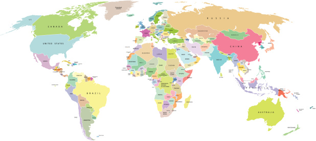 Inworld Map World Political Map Stock Illustration - Download Image Now - World Map ...