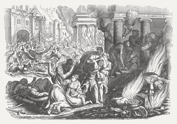 istock Sardanapalus death, last king of Assyrian empire, 7th century BC 470806361