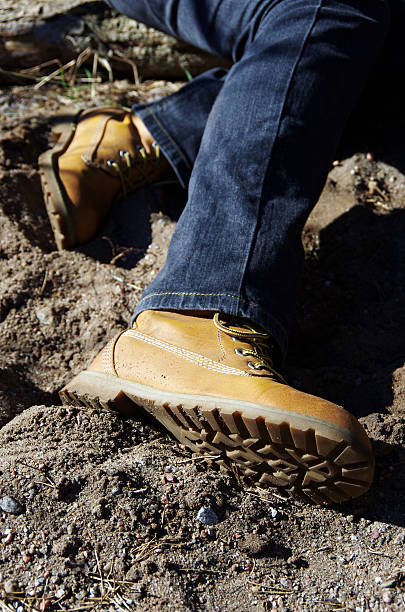 istock Yellow women's shoes. In the natural environment. 470806400