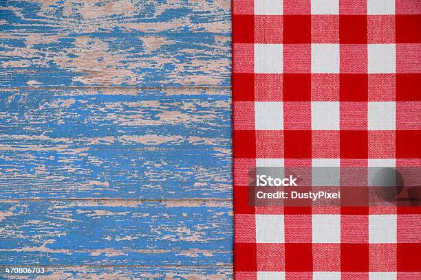 Patriotic Picnic Stock Photo - Download Image Now - Checked Pattern, Copy Space, Directly Above