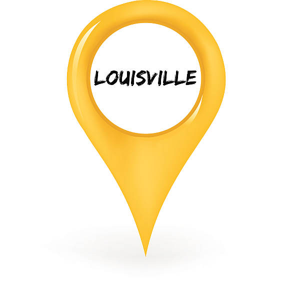 Location Louisville Map pin showing Louisville, Kentucky louisville city icons stock illustrations