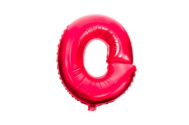 istock Red foil balloon alphabet capital letter O 470815698