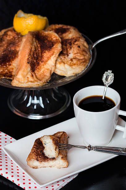 istock Dish with torrijas, typical spanish dessert in easter with black 470816162