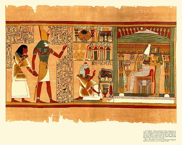 Ancient Egyptian Papyrus of Ani - Book of the Dead vector art illustration
