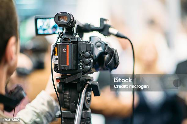 Public Relations Stock Photo - Download Image Now - Home Video Camera, Filming, Interview - Event