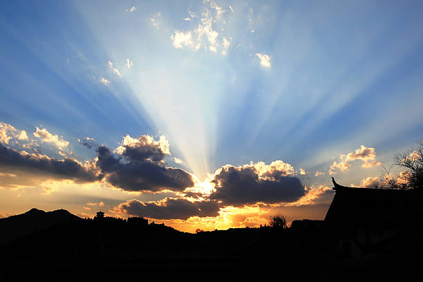 Sunset with Roof Silhouette 