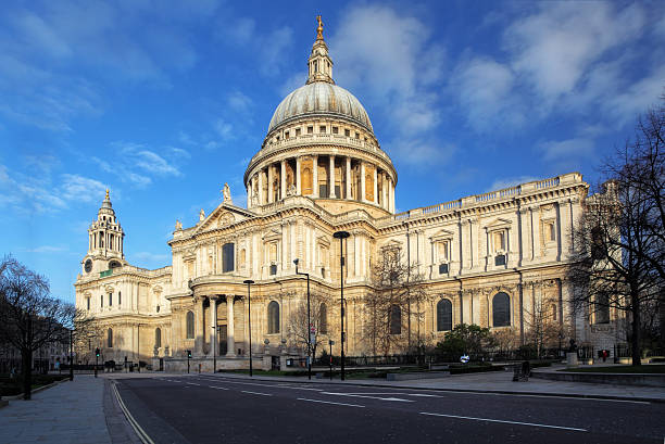 cattedrale di st. paul a londra. - travel europe night dome foto e immagini stock